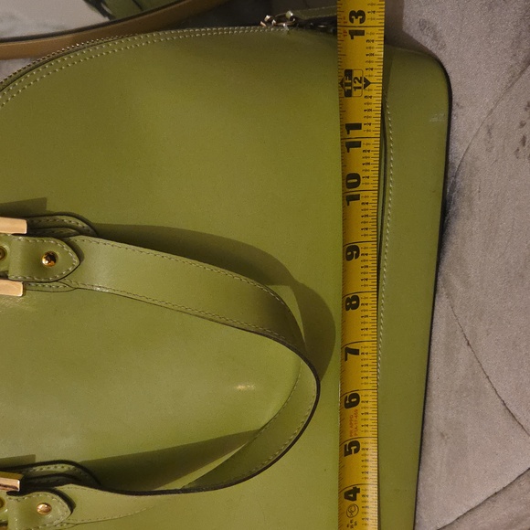 ALBERTA di Canio Genuine Leather Dome Bright Green Handbag With Dust Bag - Picture 13 of 14